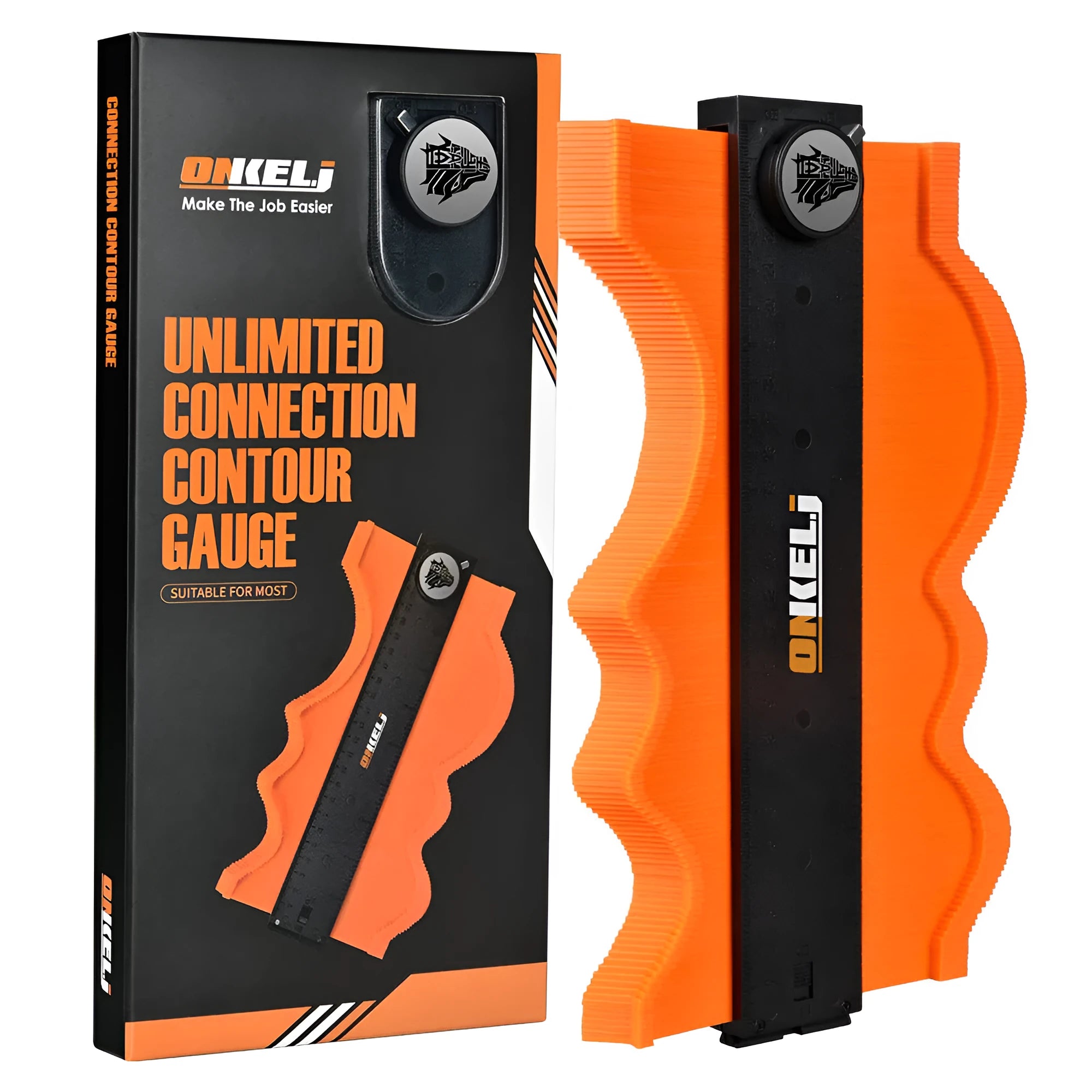 10-inch contour gauge with lock belt positioning system for precise profile transfer