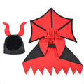 Black vampire cloak and hat pet costume for Halloween on small dog