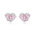 Guardian Heart white k electroplated copper stud earrings showing heart shape design