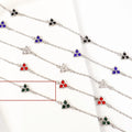 Stainless steel women's bracelet with three geometric diamond shapes and triangle elements