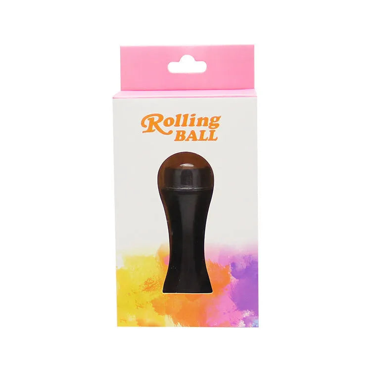 Portable volcanic stone facial roller for oily skin control in black, green, pink, or white.