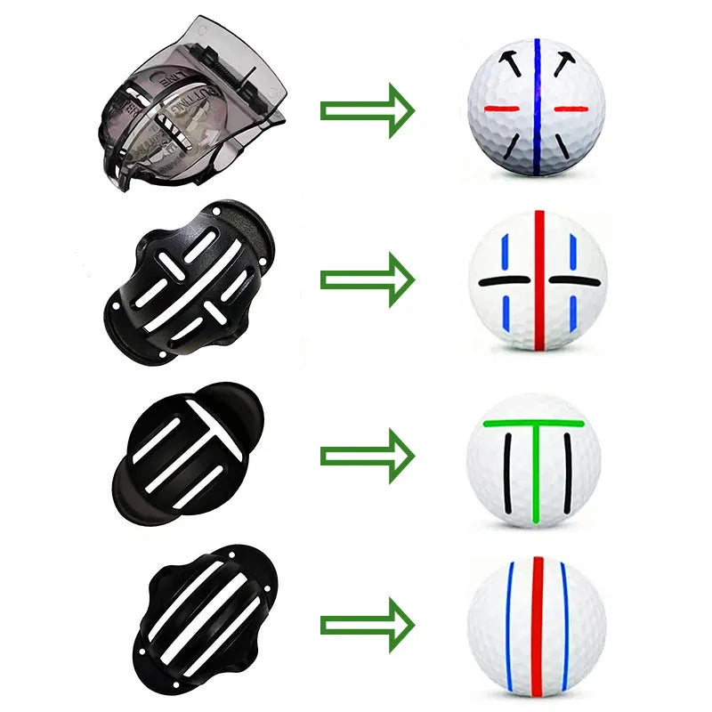 Plastic outdoor golf scriber putter alignment tool body set with drawing pens