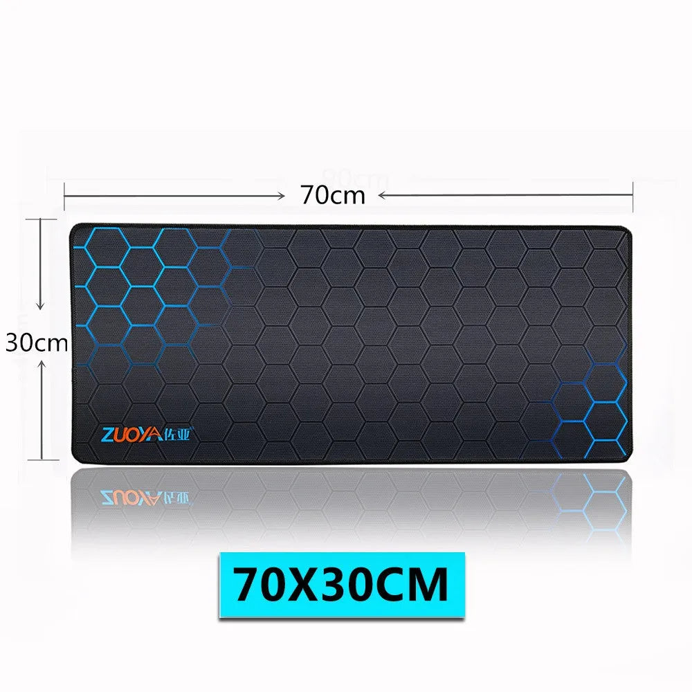 Custom cartoon design desk mouse pad with non-slip rubber base showing expanded surface for keyboard and mouse