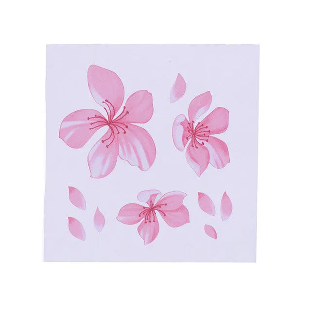 Pink cherry blossom car sticker on vehicle surface showing two size options for customisation