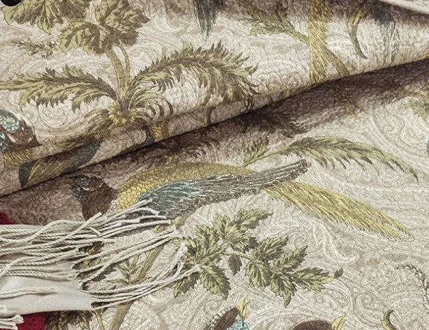 Blue American floral cotton bedspread set with quilted texture, 230x250 cm three-piece bedding