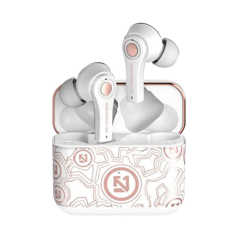 Black wireless Bluetooth over-ear headset with adjustable headband showing ear cups with padding