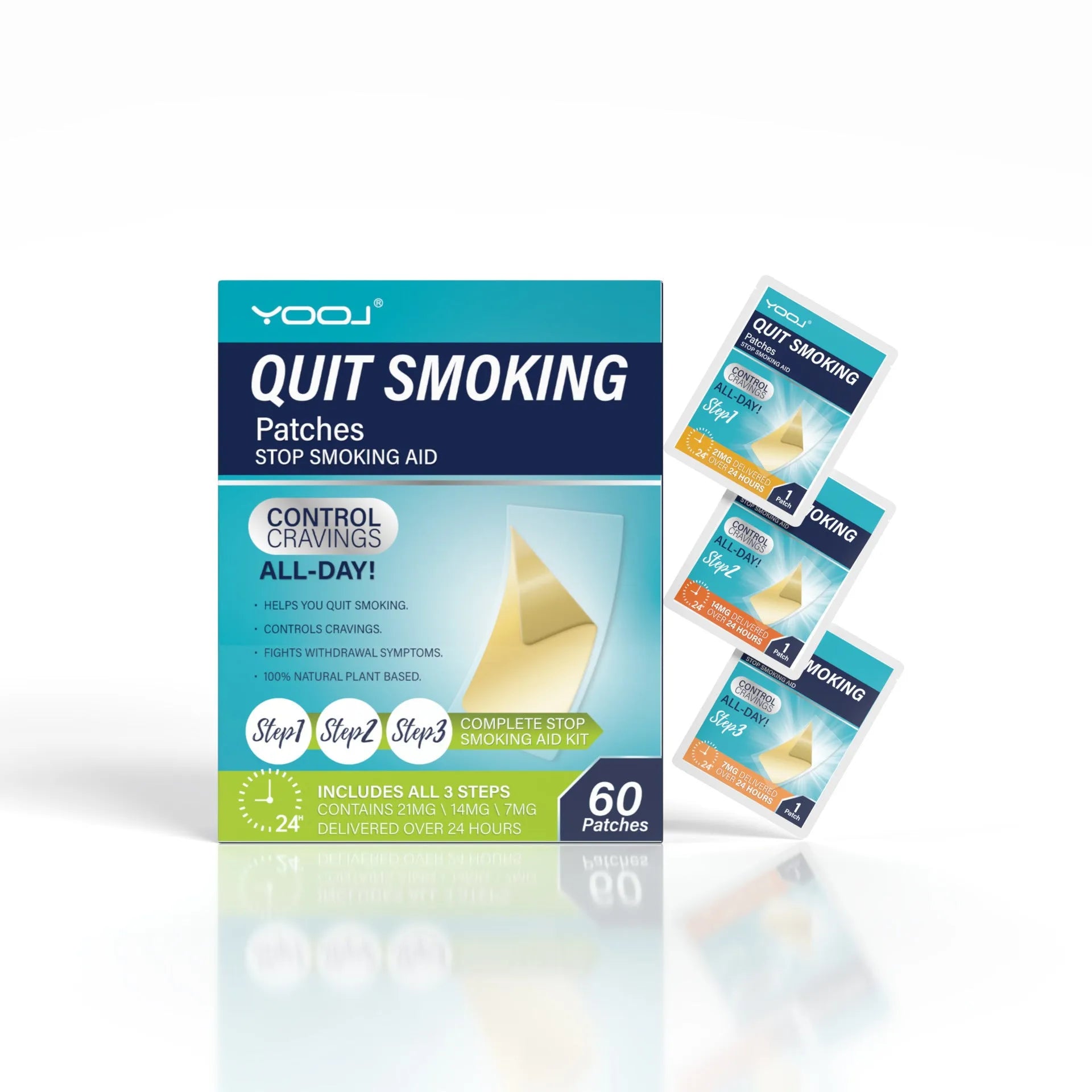 Box of 30 plant extract nicotine patches for smoking cessation