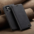 Mobile phone holster flip cover clamshell case in black, brown, coffee, wine red, or blue for Apple iPhone models.