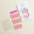 Super long water pipe French style nail decoration with drill bow and red love pattern on plastic armour suit.