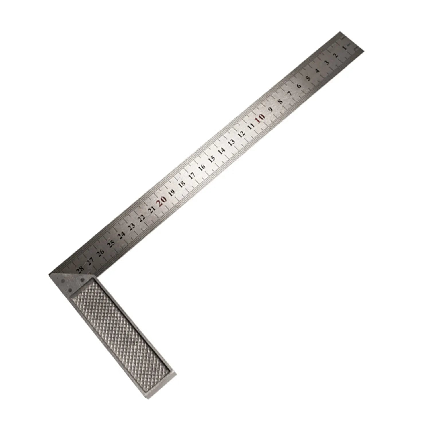 Red 7-inch metal combination angle ruler and double-sided metric base ruler set for civil surveying