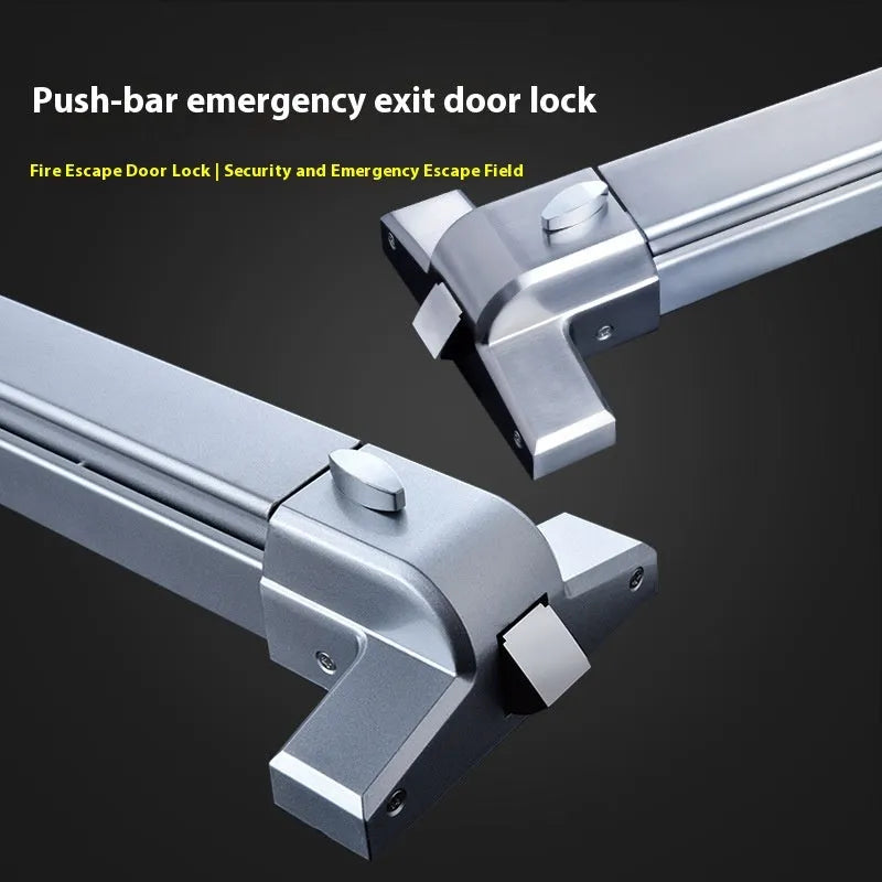 Stainless steel fireproof door push lock with external handle for 65cm baked paint single doors