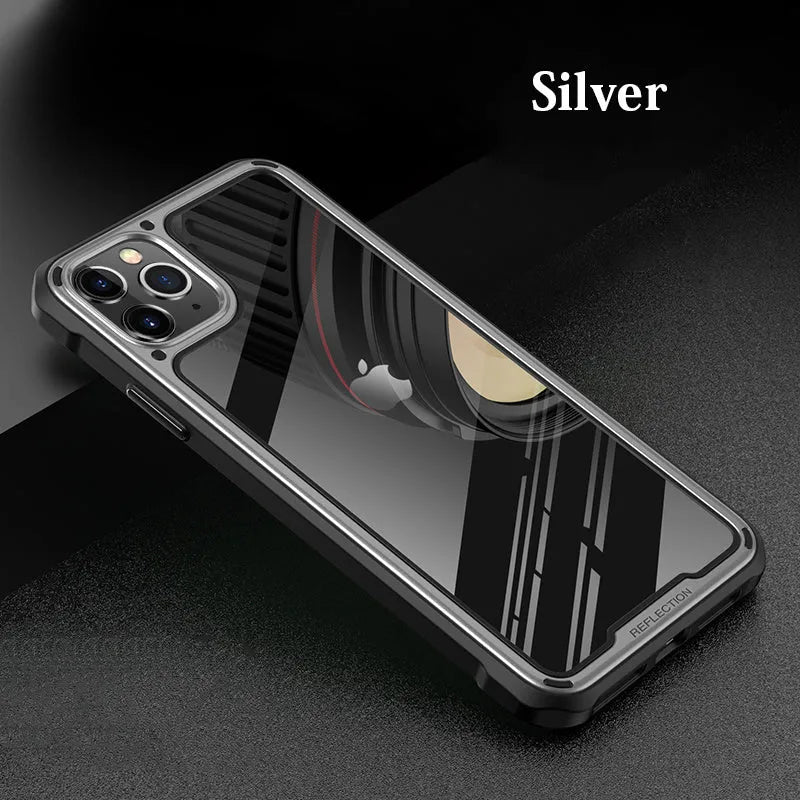 Transparent silicone phone case for iPhone 11 showing six colour options