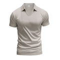 Men's loose fit V-neck cotton blend short sleeve t-shirt in apricot colour