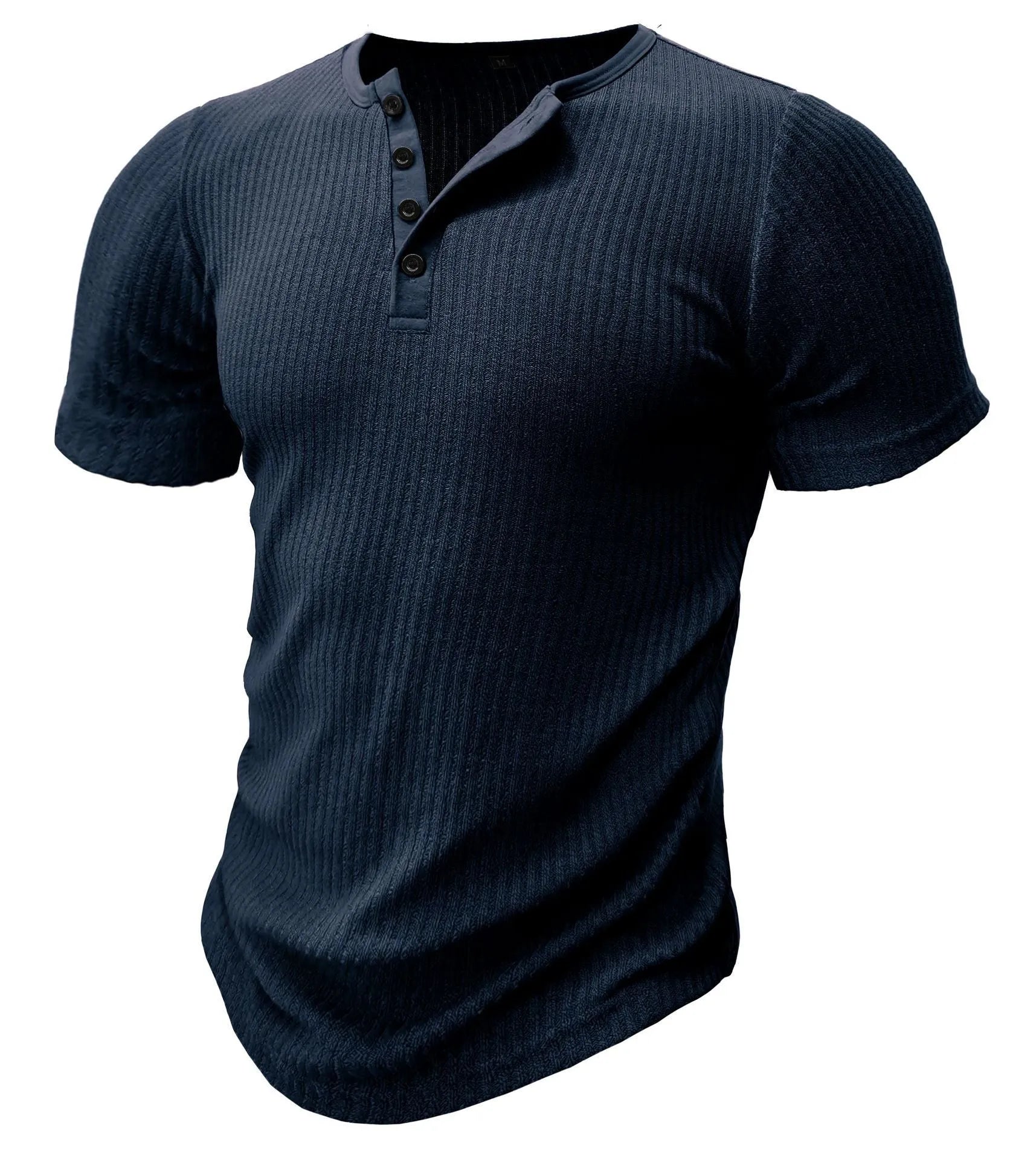 Men's slim-fitting muscle cut sports T-shirt in polyester, shown in army green colour.