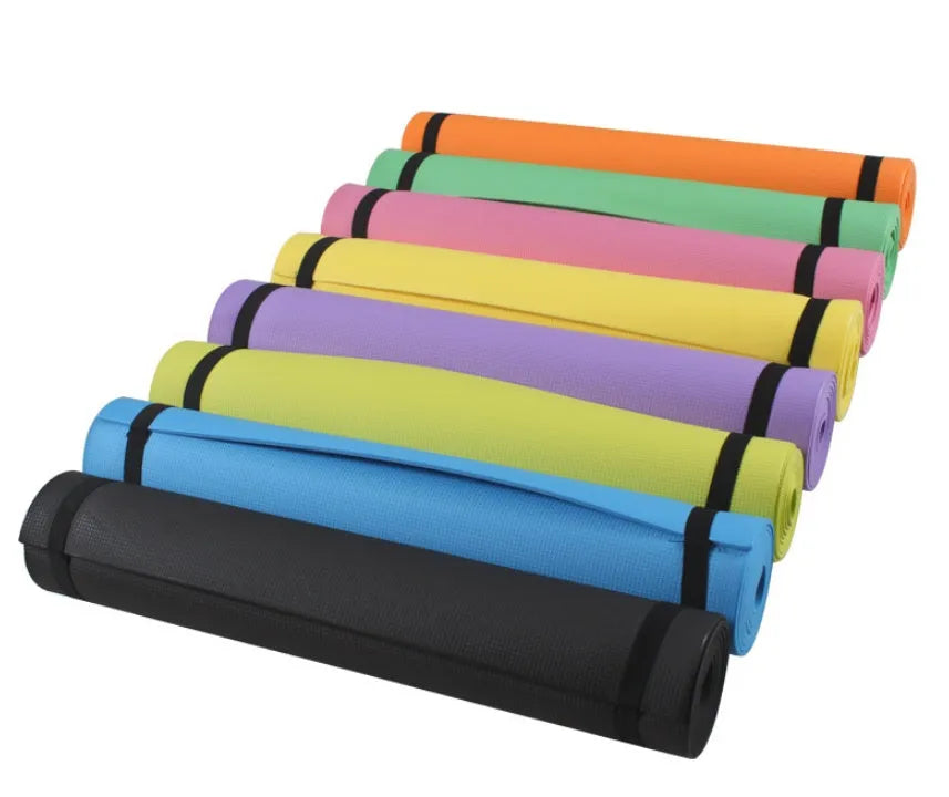 EVA yoga mat in choice of colours with 4mm or 6mm thickness options for fitness exercises