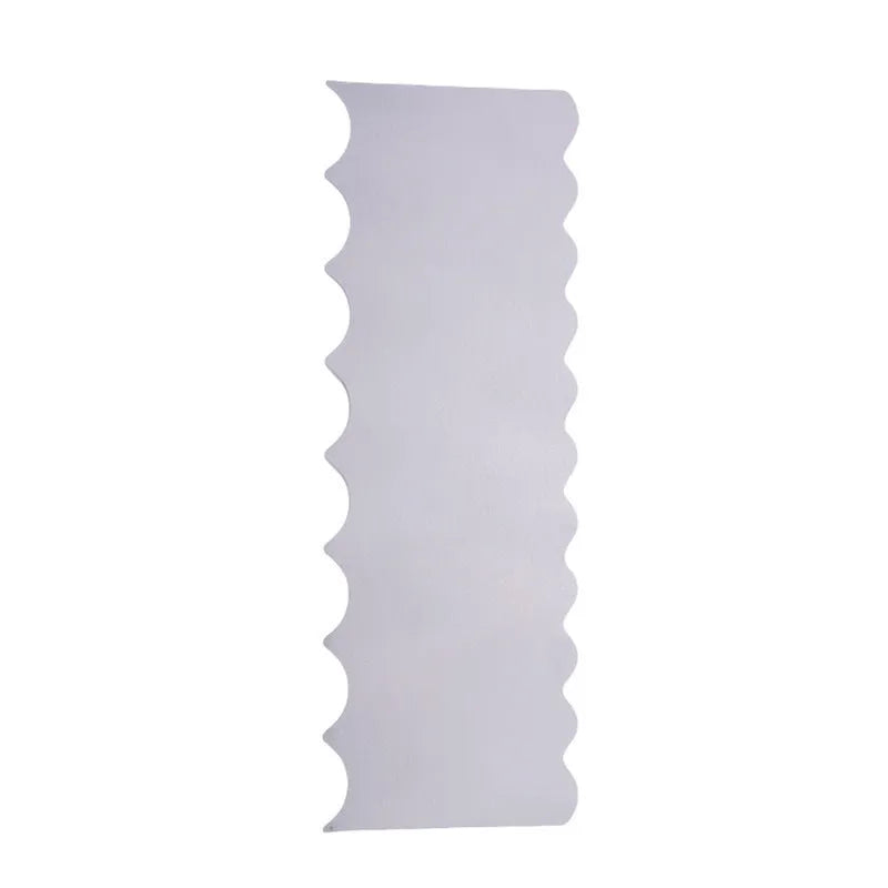 Stainless steel cake cream scraper with six different polygon pattern edges for decorating