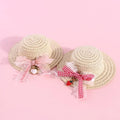 Handmade paper pet hat with adjustable bowknot for dogs and cats in cartoon style