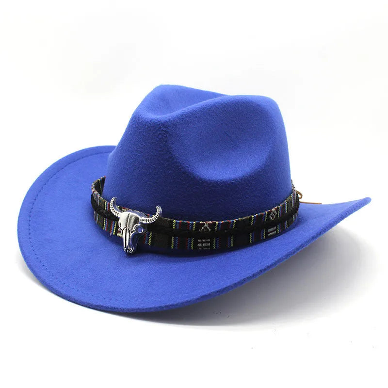 Western cowboy hat with bell crown in polyester fabric available in multiple colours for sun protection