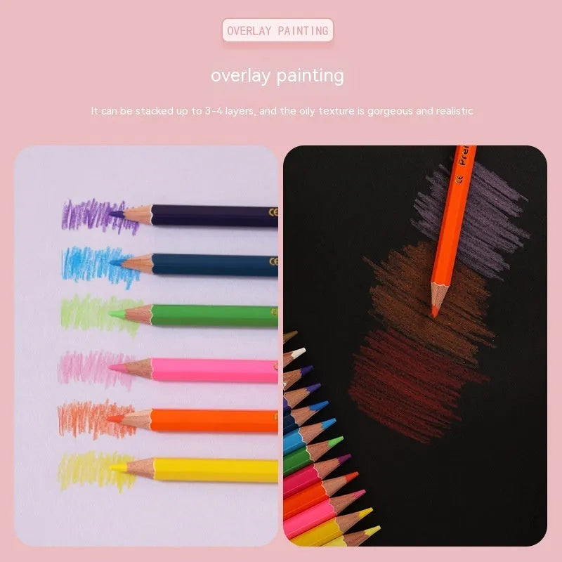 Set of wooden dual-tipped colour pencils with a colour lead at one end and a brush pen tip at the other.