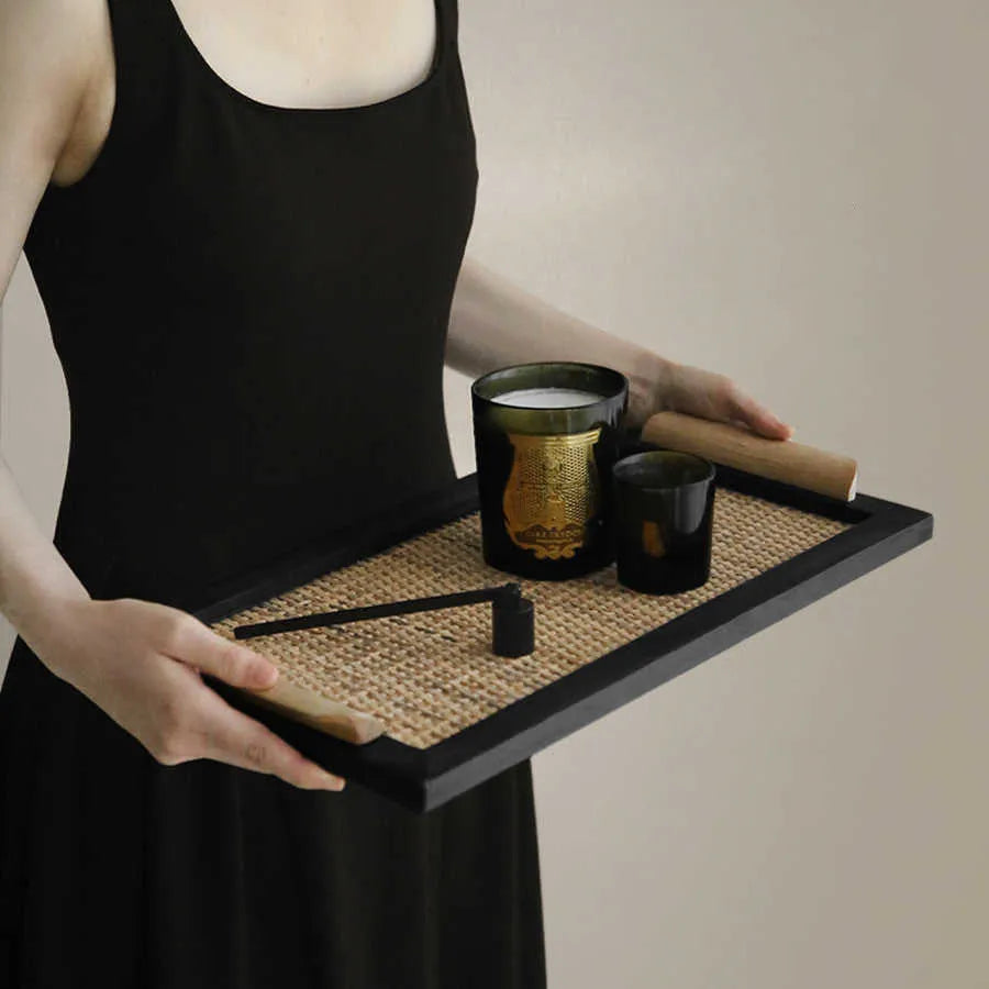 Pine wood dining tray with compartment design in small and large size options