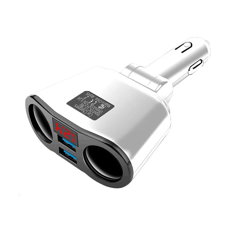 Car Bluetooth receiver and charger unit for 12V lighter socket with MP3 player and FM transmitter functions