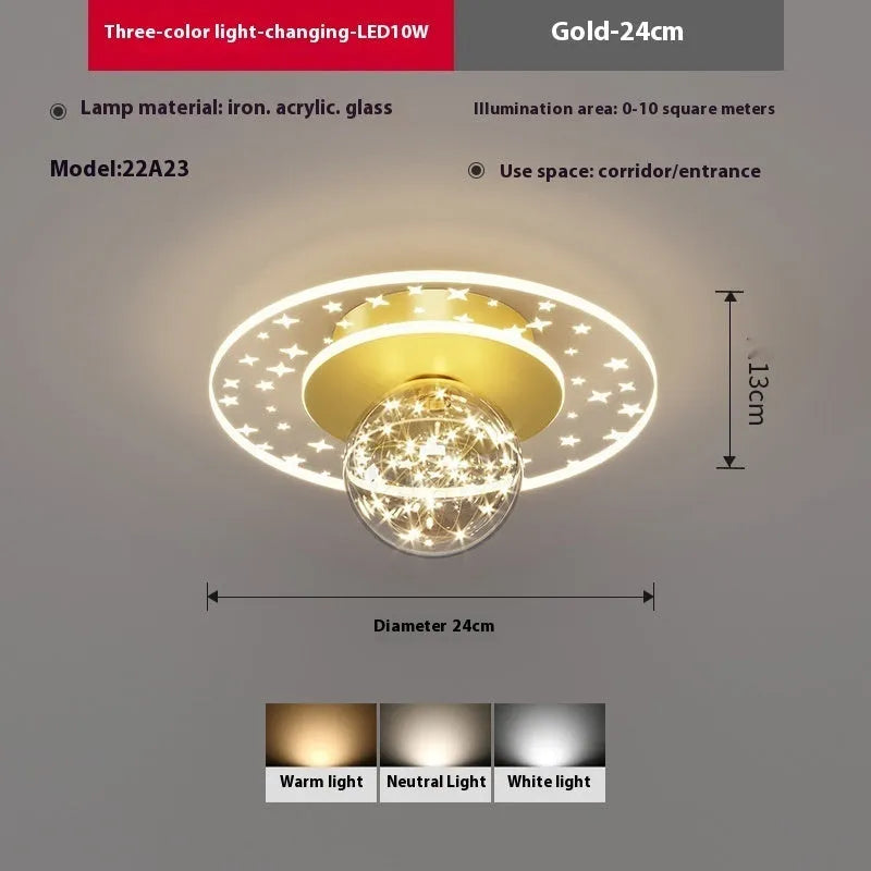 Modern minimalist ceiling light for corridor and hallway spaces with three colour lighting options