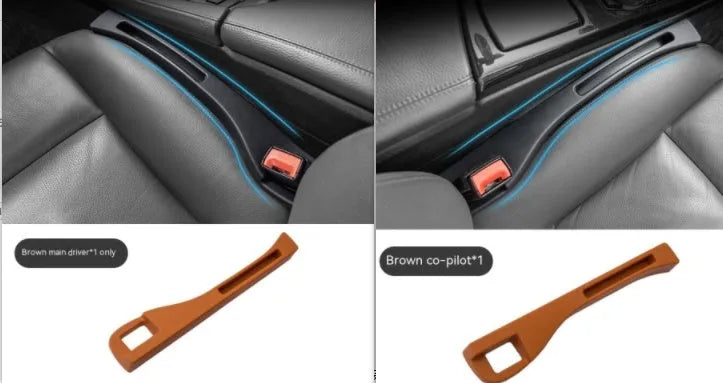 Plastic car seat gap storage organiser pocket in black colour with handle