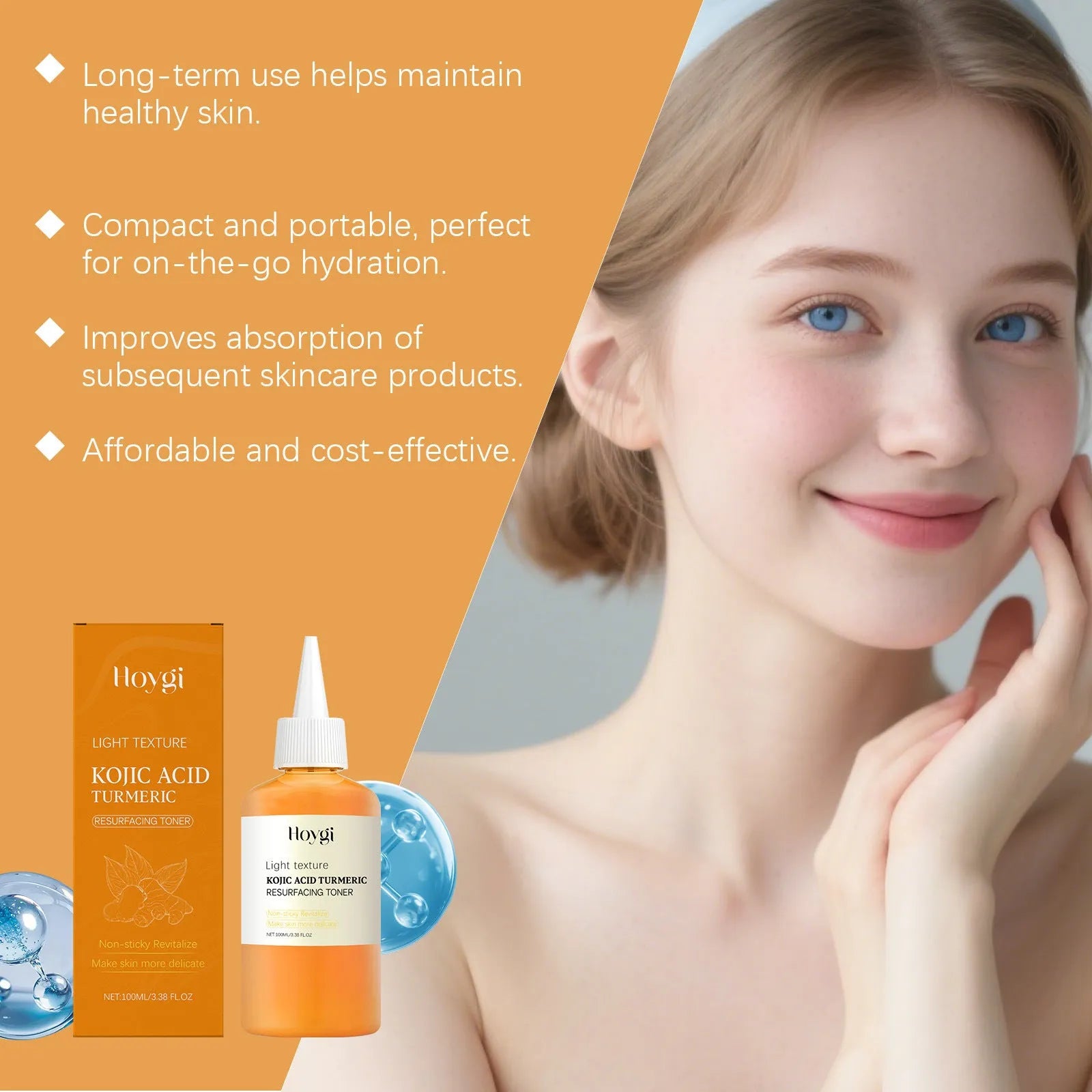 Turmeric Moisturizing Water 100ml bottle with non-oily facial toner formula
