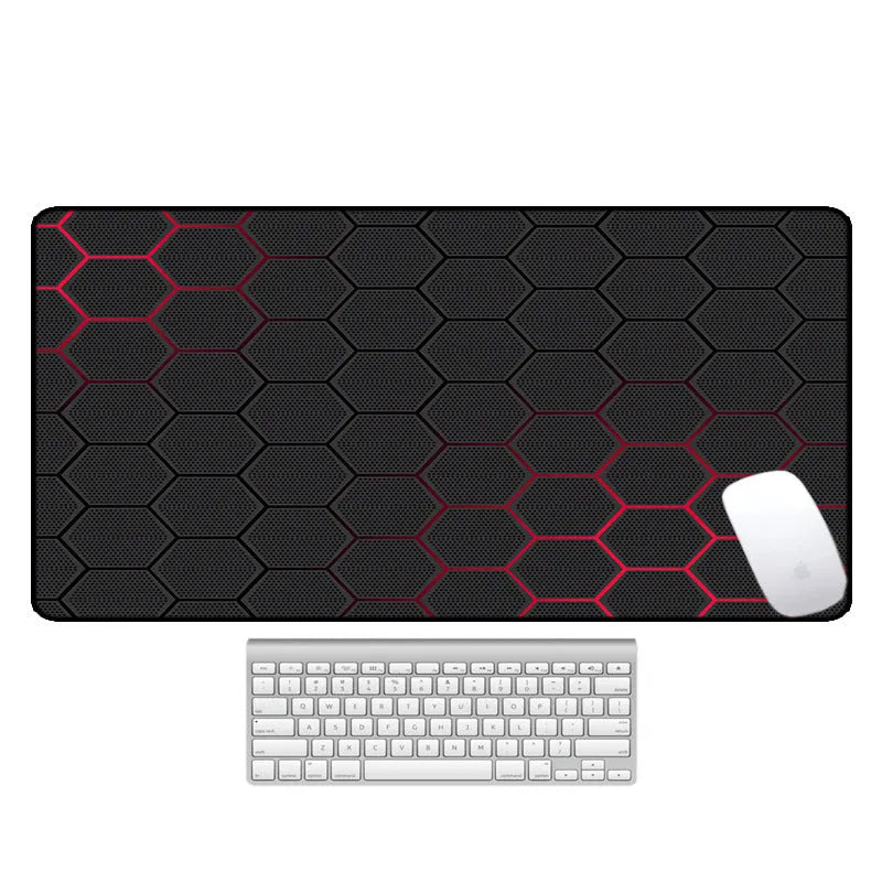 Large natural rubber computer desk pad with non-slip backing showing one of seven pattern options