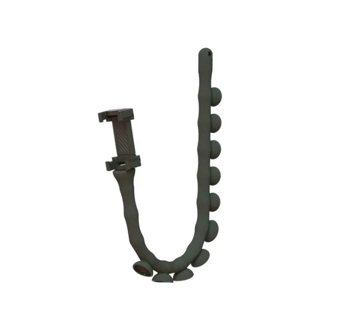 Flexible lazy bracket phone holder with extended 62cm arm showing 360° rotation capability