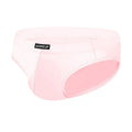Men's solid colour low waist briefs in seamless knit polyester fabric
