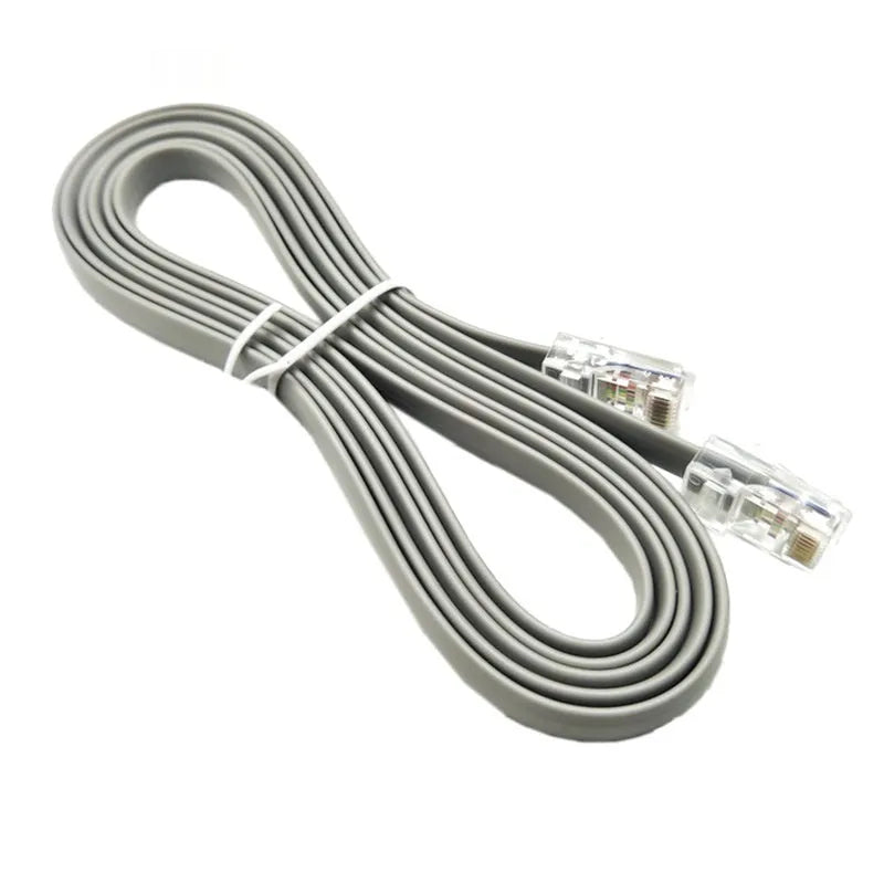 Silver grey CAT6 network cable with RJ-45 connectors, 2 metre length