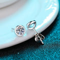 Women's geometric 925 silver gold plated earrings with moissanite or zircon gemstone options.