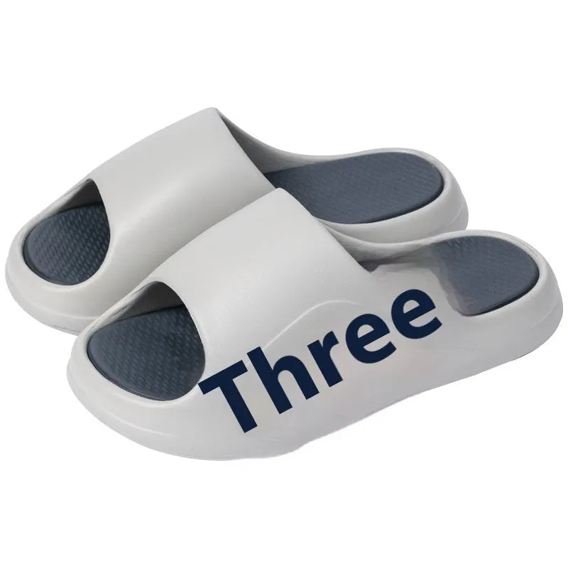 Men's and women's thick platform slippers in brown, black, red and black, and white and black colours