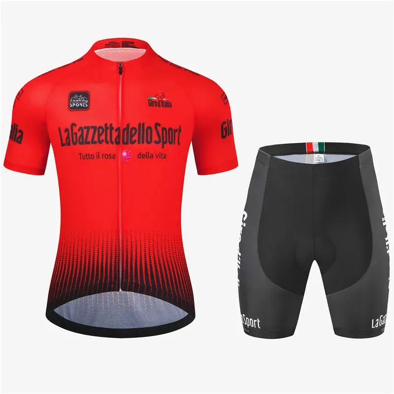 Short sleeve cycling suit in quick-drying polyester fabric for summer riding