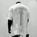 Men's loose fit cotton T-shirt in black and white colours with printing design
