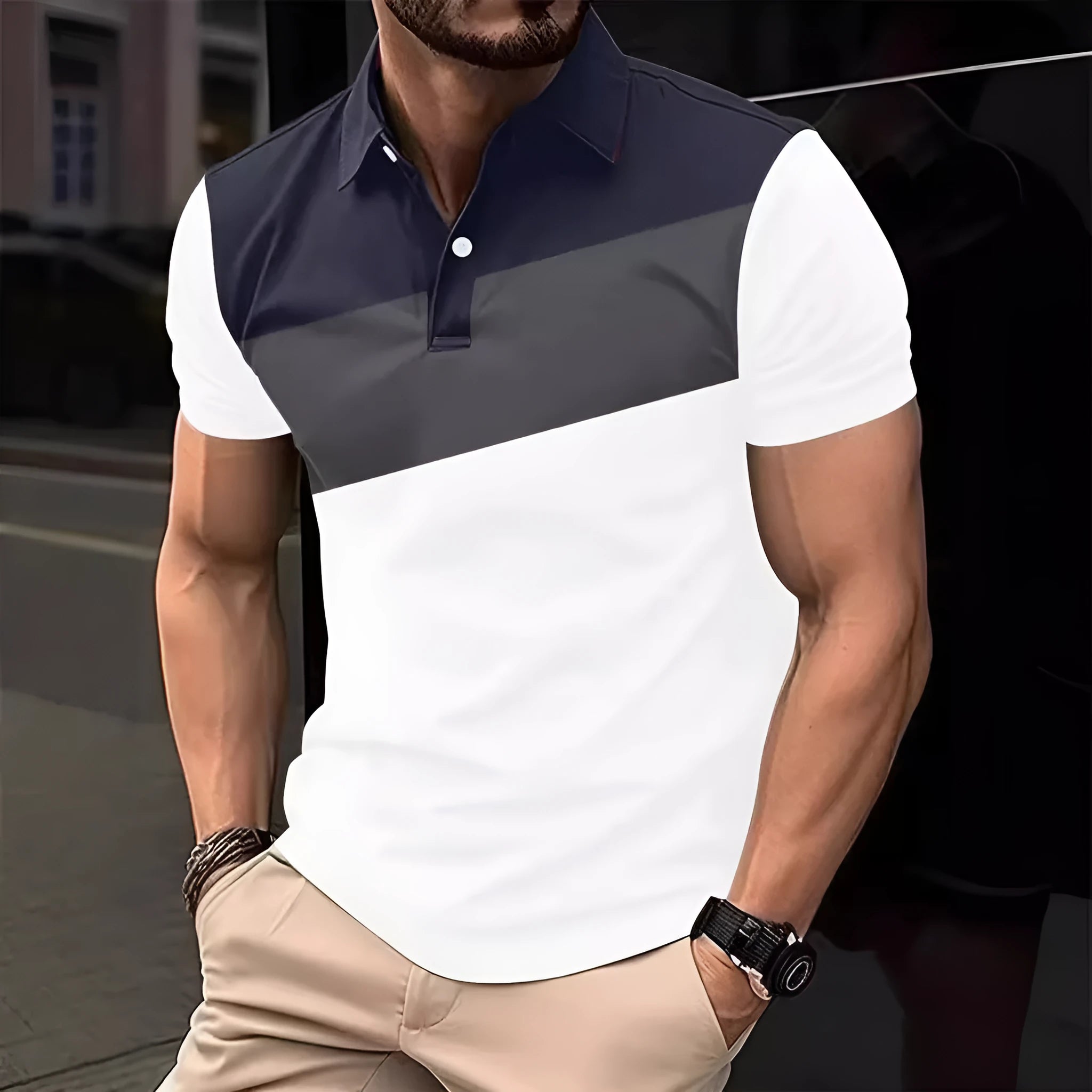 Men's loose fit short sleeve T-shirt with colourful 3D digital printing design