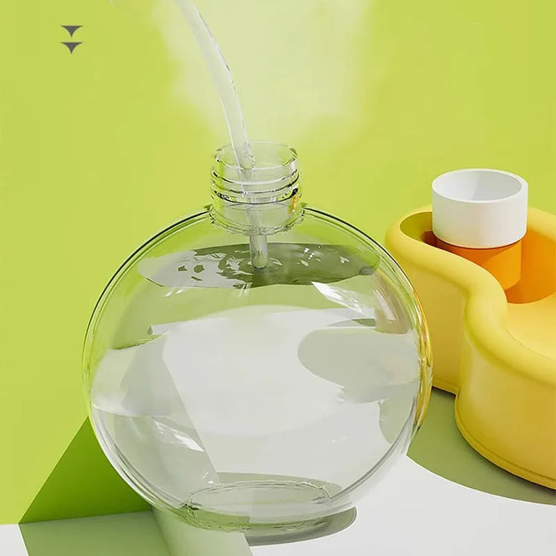 Green orange or yellow 2-in-1 leak-proof dog travel water bottle and bowl for outdoor use.