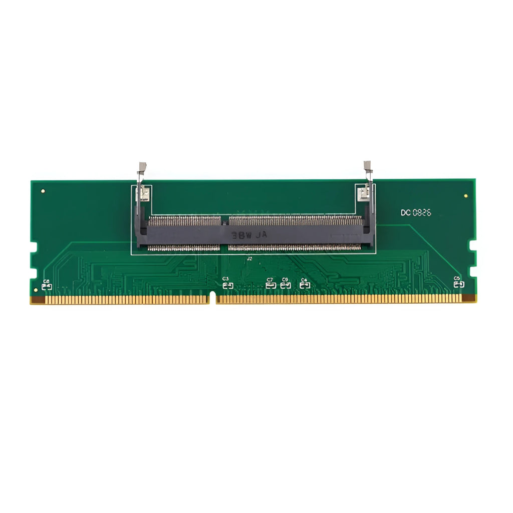 DDR4 laptop to desktop memory adapter card with included memory stick on anti-static bag