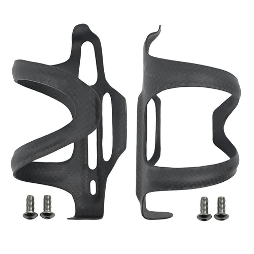 Black all-carbon fibre side pull water bottle cage for road and mountain bikes.