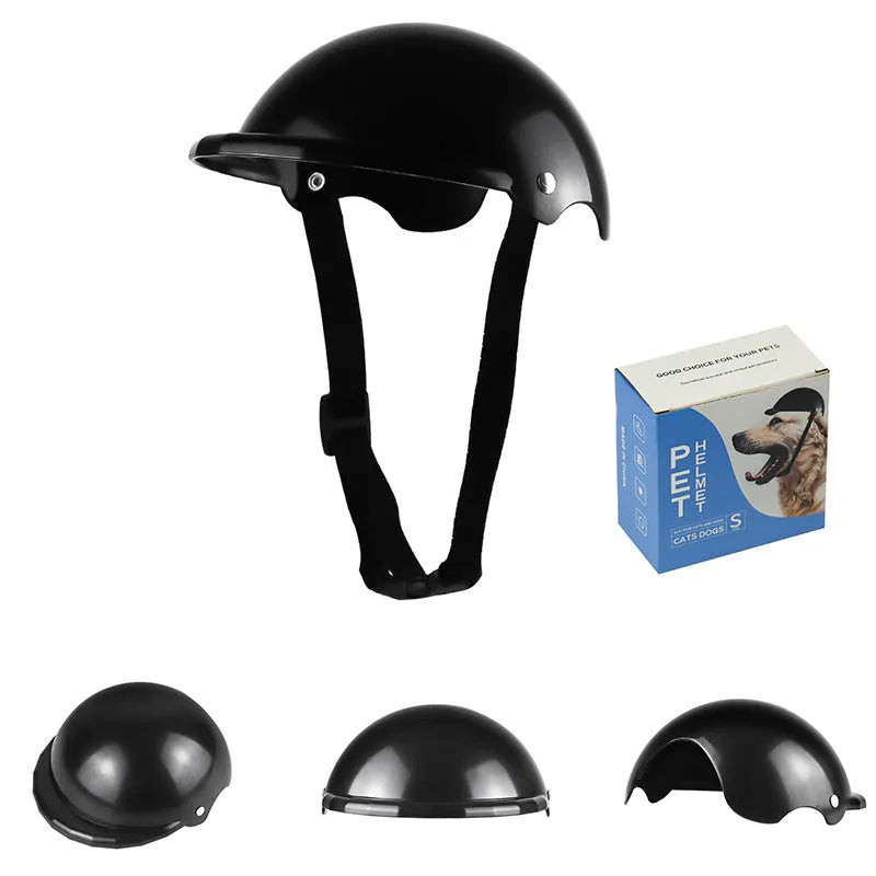 Small S size plastic pet helmet in pink, black, yellow, or green for dogs and cats