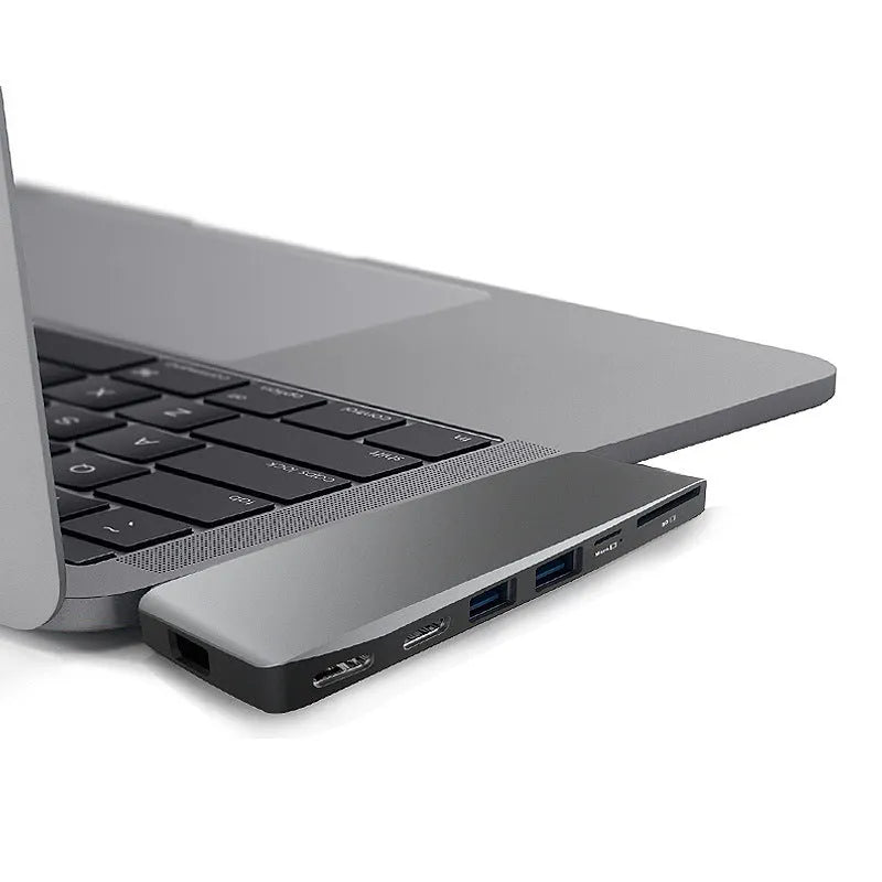8-in-1 USB-C hub for MacBook Pro with multiple ports including SD and TF card slots