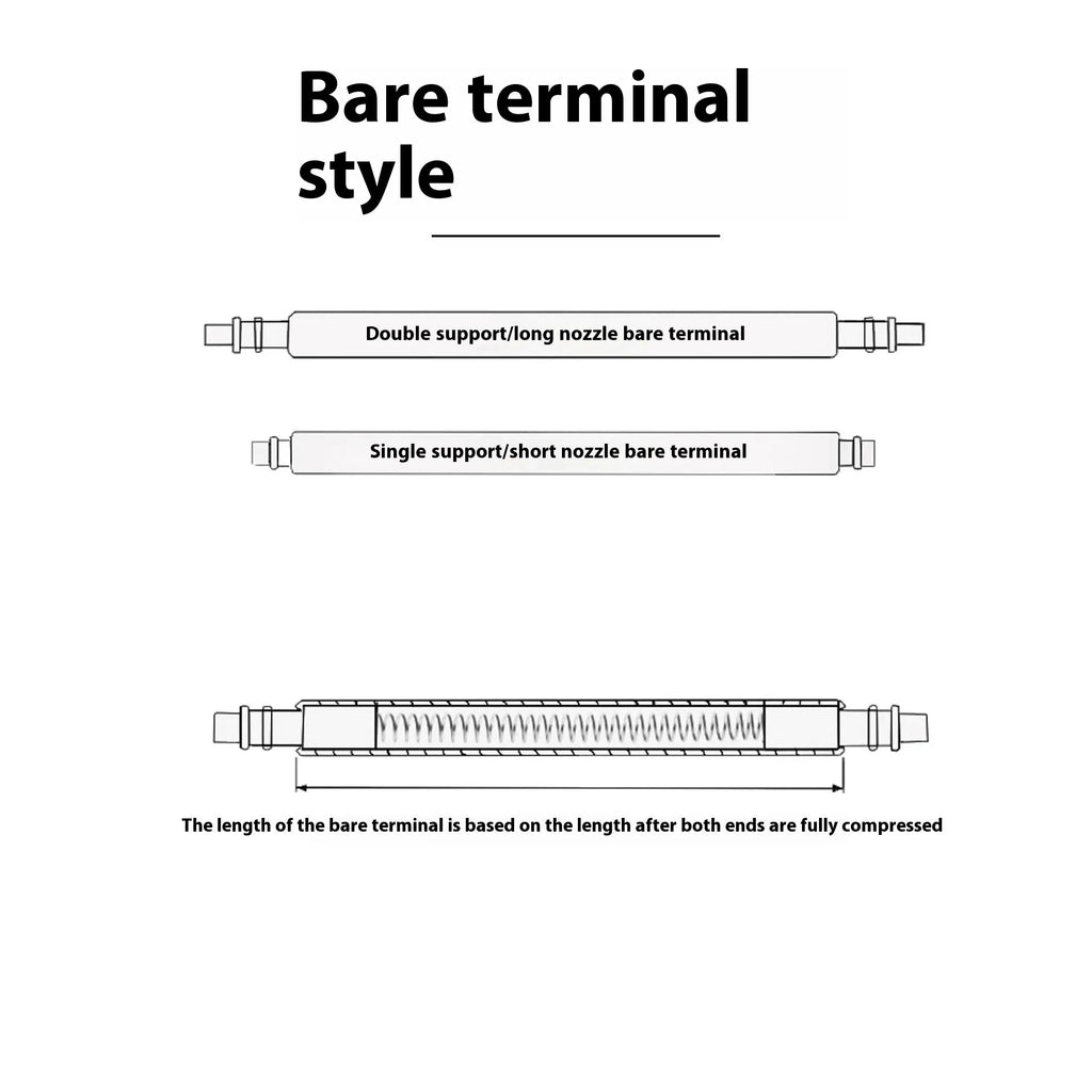 Watch repair accessories including bolts, auricular needles and spring shafts in sizes 21mm to 26mm