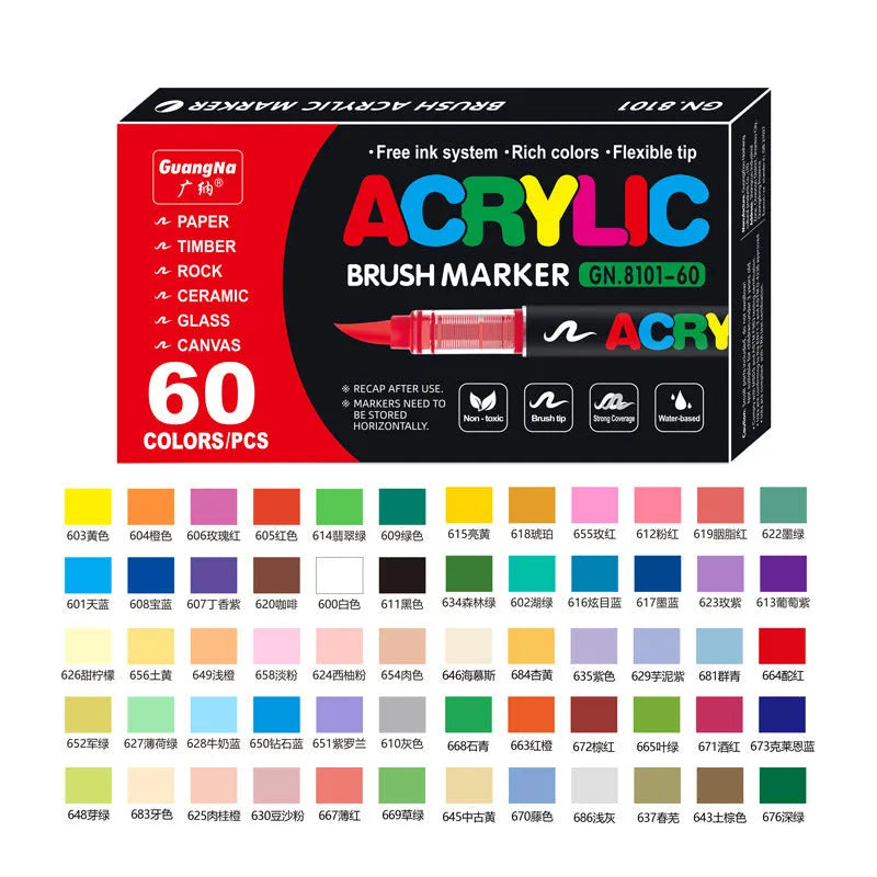 Set of acrylic marker pens for painting and graffiti art in multiple colour options