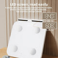 White tempered glass body fat scale with 8 electrodes and LED display
