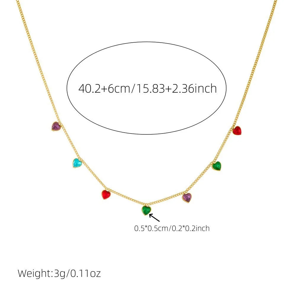Women's gold-plated stainless steel necklace with heart pendant on 41-50cm chain