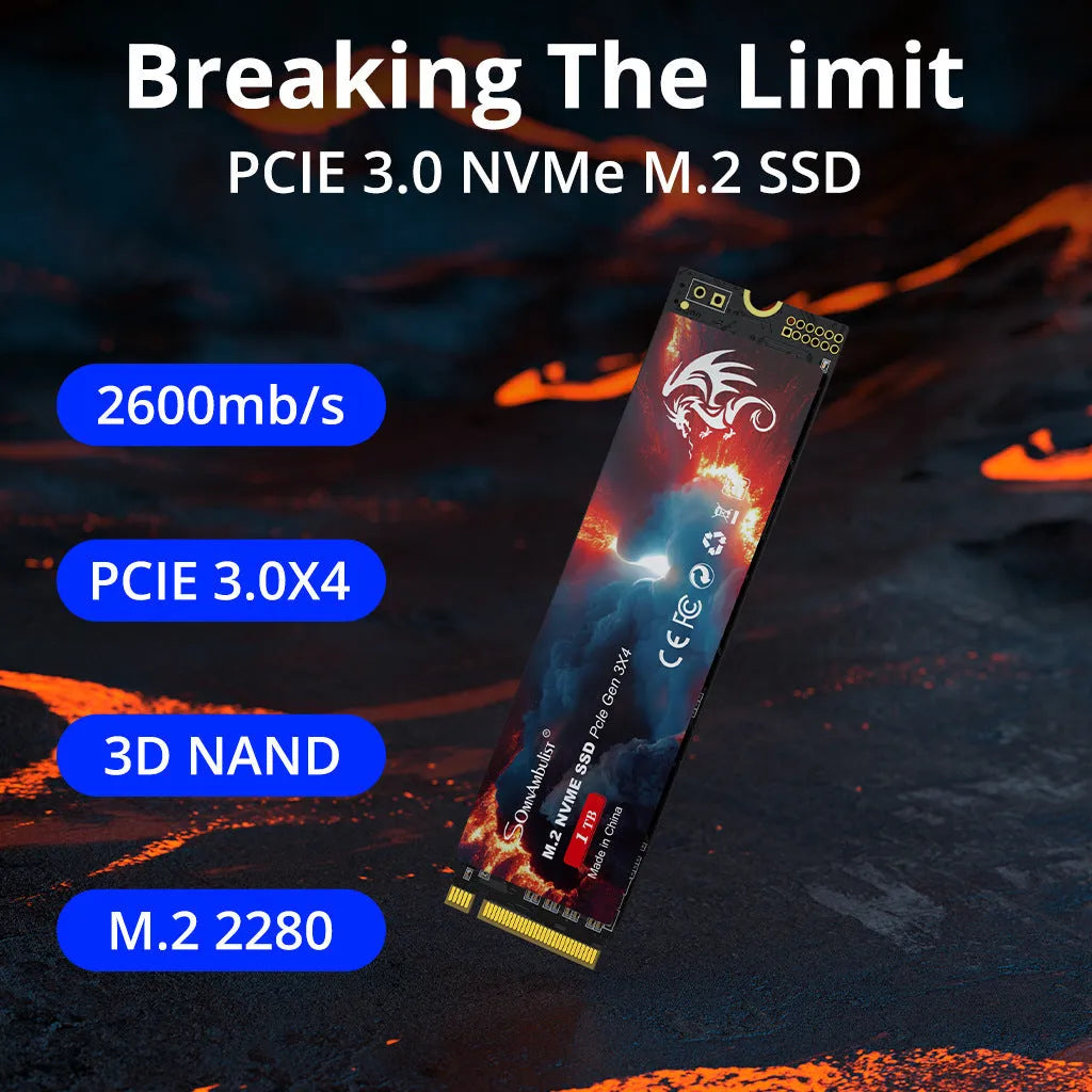 M.2 Solid State Drive for desktop computers with SATA 3.0 interface and capacity options