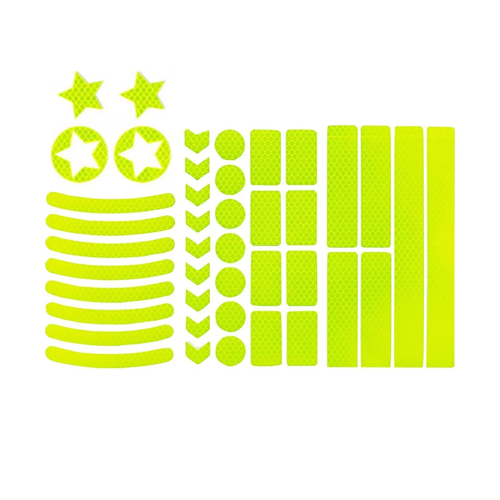 Bicycle night reflective grid pattern warning tape in four colour options showing geometry designs