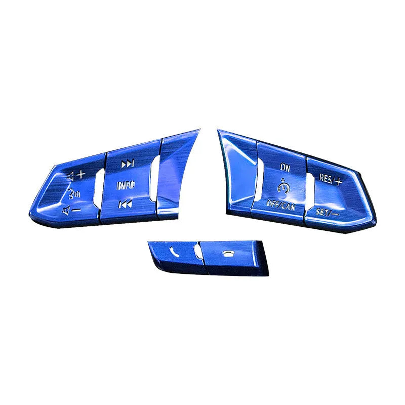 Atz aluminium alloy decorative sticker set for car steering wheel buttons and interior customisation