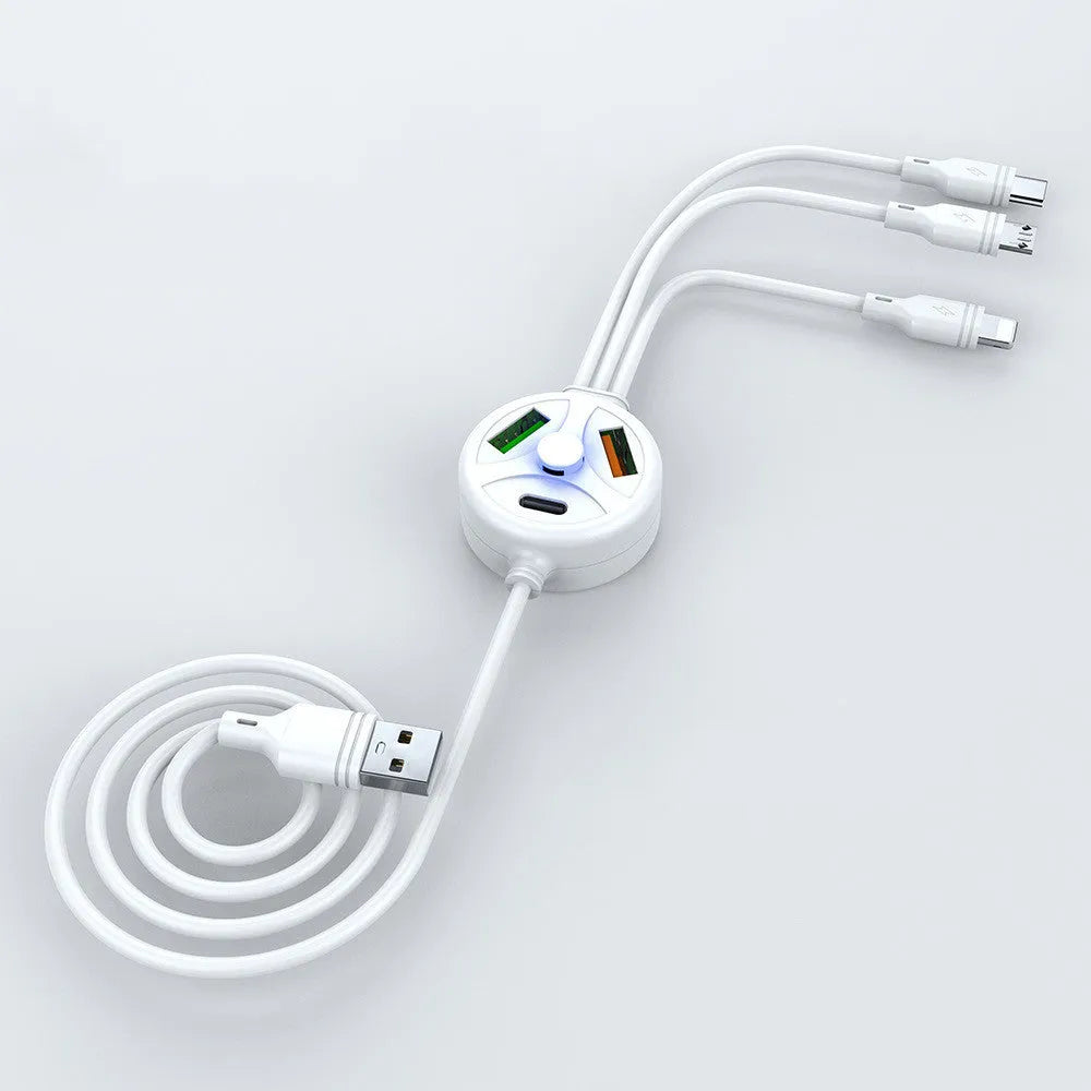 PDPVC 1.2 metre mobile phone charging cable with multiple USB interfaces